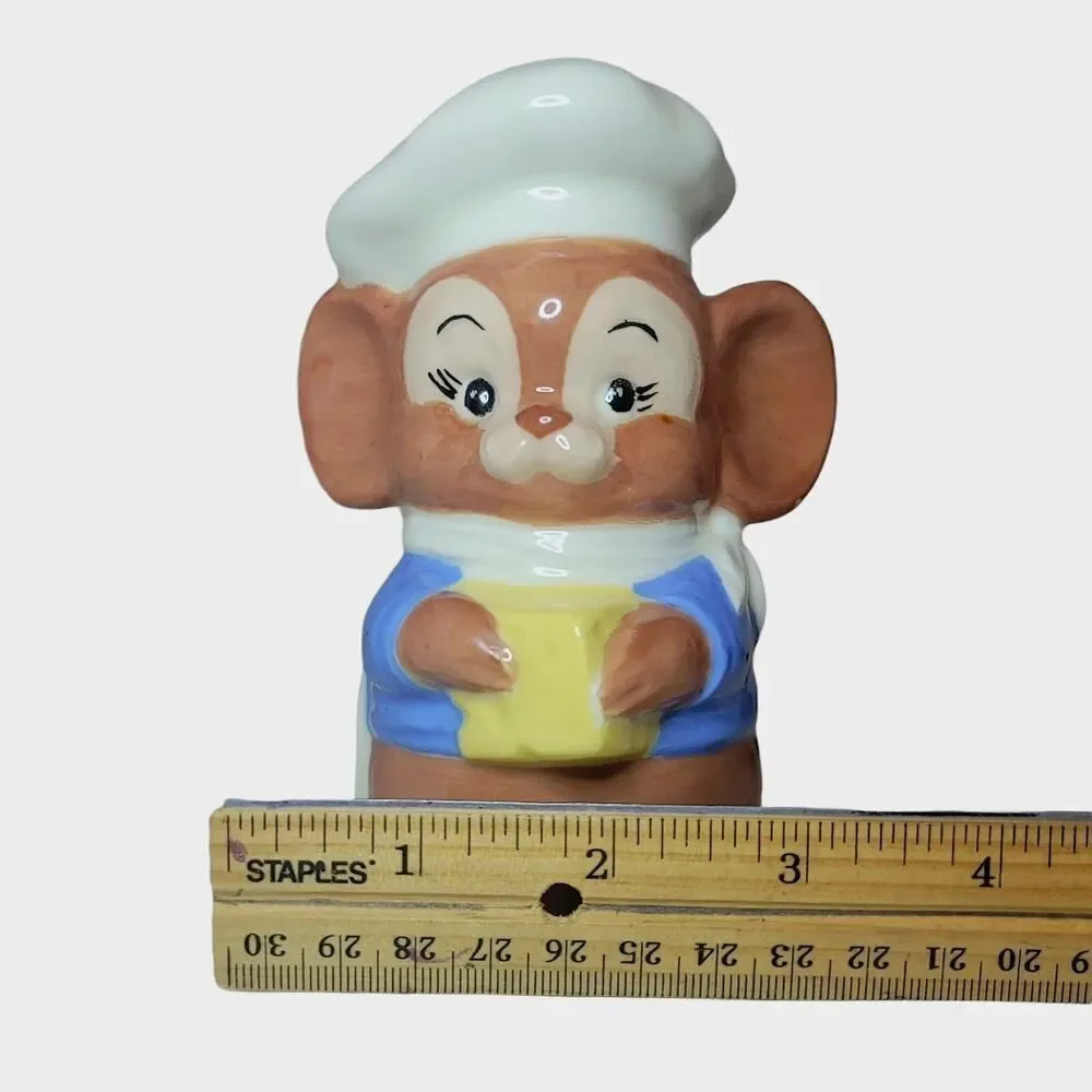 Handmade Signed Ceramic Mouse Chef Parmesan Cheese‎ Shaker
